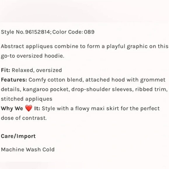 NWT Free People Clover Sweatshirt in Orange Combo XL - Picture 4 of 5